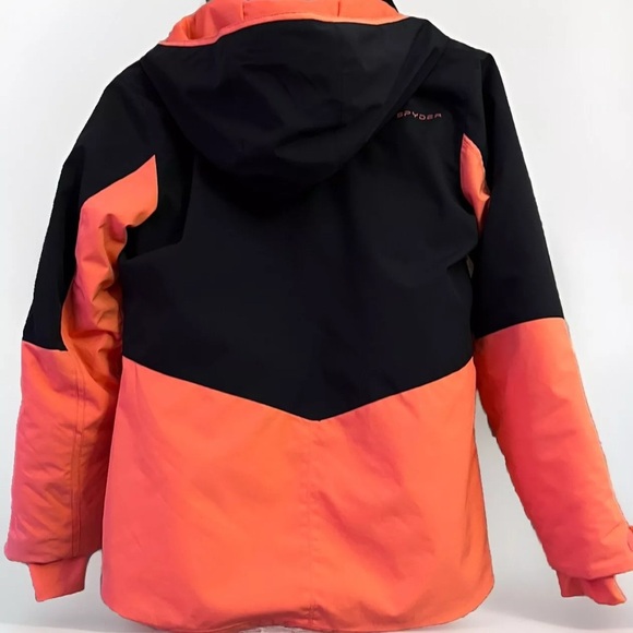 🏂 Spyder Conquer Winter Jacket 225033 | Peach and Black | Youth Size 18 - Picture 2 of 11